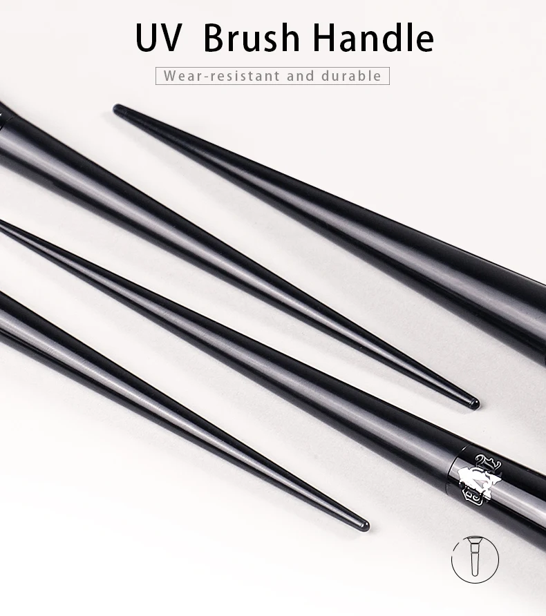 Description Picture 6 of itemKat Von D- Makeup Brush 23 Double Head Powder Brush Soft Fiber Hair Elegant Black Handle Brand Makeup Brushes for Woman