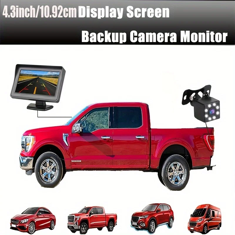 이것은 10.92cm HD 모니터와 8개의 LED 후방 카메라 키트로 구성되어 있으며, 자동차 후진 및 주차 지원을 위해 설계되었습니다.