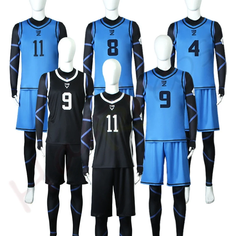 

Anime Blue Lock Jersey Football Club Cosplay Costume Seishiro Nagi Isagi Yoichi Hyoma Chigiri Reo Mikage Jumpsuits Vest Shorts