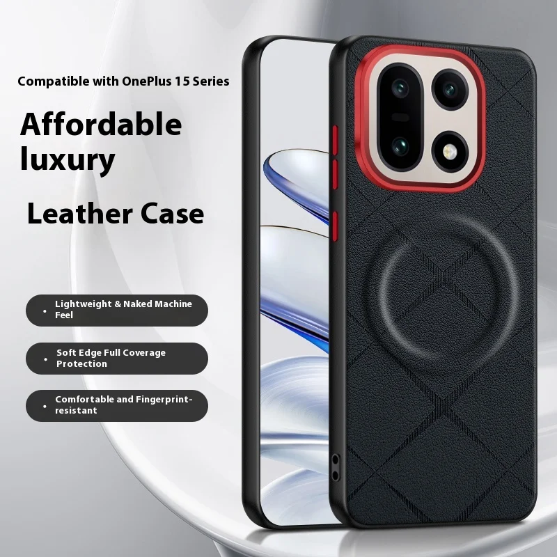 Premium Business Luxury Leather Magnetic Wireless Charging Shockproof Bumper Case