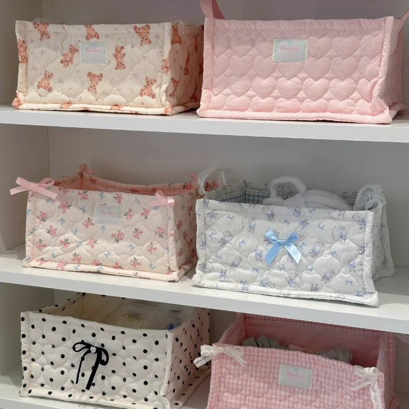 Description Picture 3 of itemOriginal Imported Quilting Storage Basket Desktop Good Storage Cute Ornaments Storage Baskets Organizer
