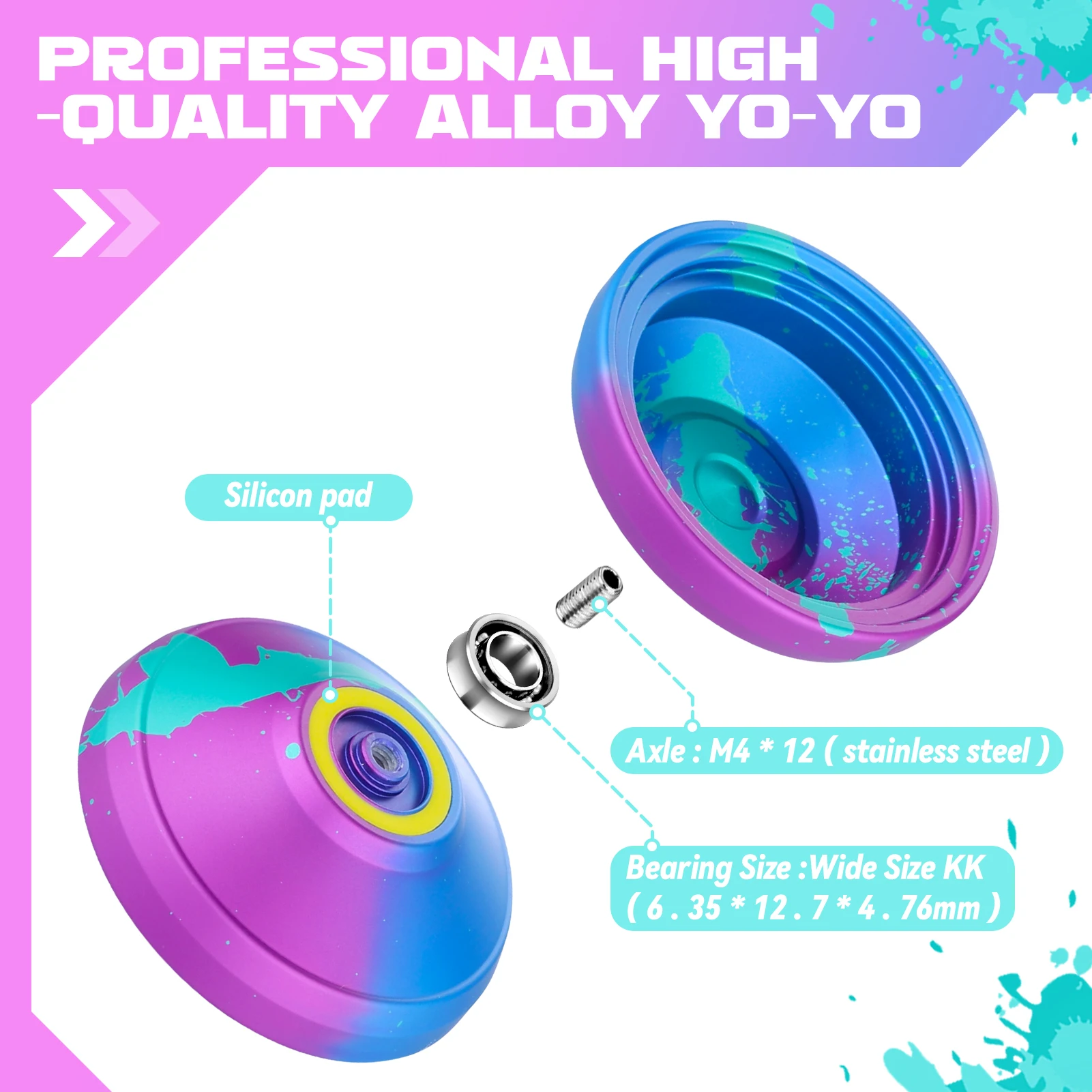 MAGICYOYO Professional Responsive Yoyo V8, Dual Purpose Yoyo for Kids Beginners, Replacement Uresponsive Bearing
