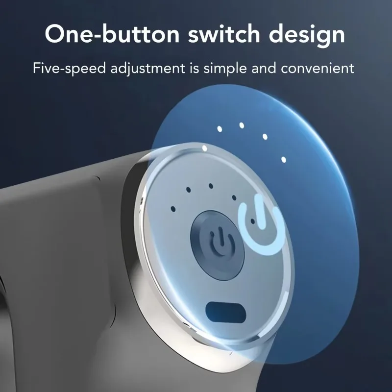 Mini Full Body Electric Home Massage Handheld Fascia Gun W/ 4 Head Gripable Handle USB Charge for Body Fitness Muscle Relaxation