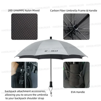 3F UL GEAR Carbon Fiber Frame Umbrella Outdoor Ultralight Hiking Sun Umbrella Backpacking Traveling Mountaineering 2