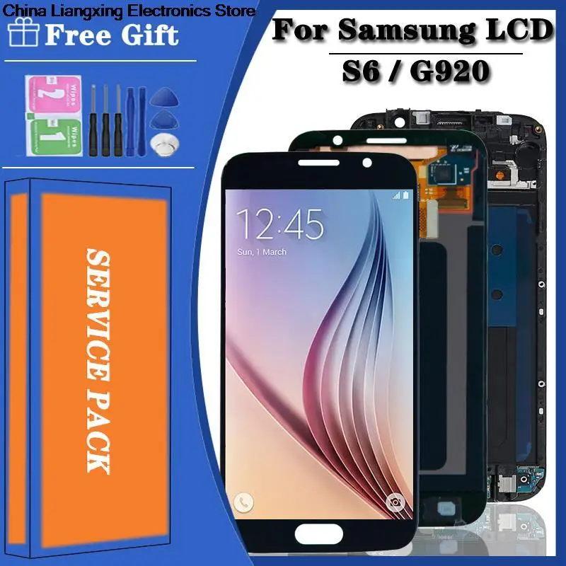 

LCDDisplayTouch Screen Digitizer Assembly com Burn Shadow, Original, 5.1 Fit para Samsung Galaxy S6, G920, G920i, G920F, G920W8
