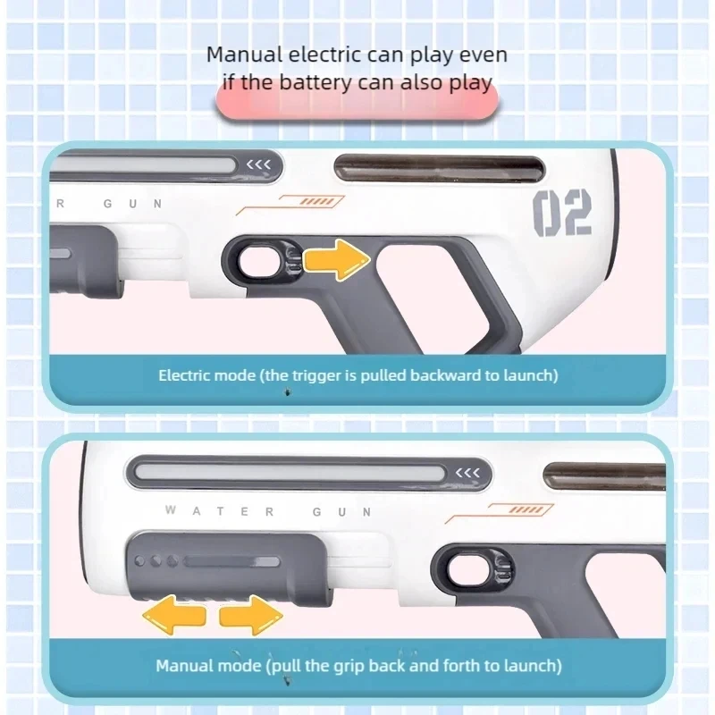 New Full Electric Automatic Water Storage Gun Toys Portable Children Summer Beach Outdoor Fight Fantasy Toys for Boys Kids Game 3