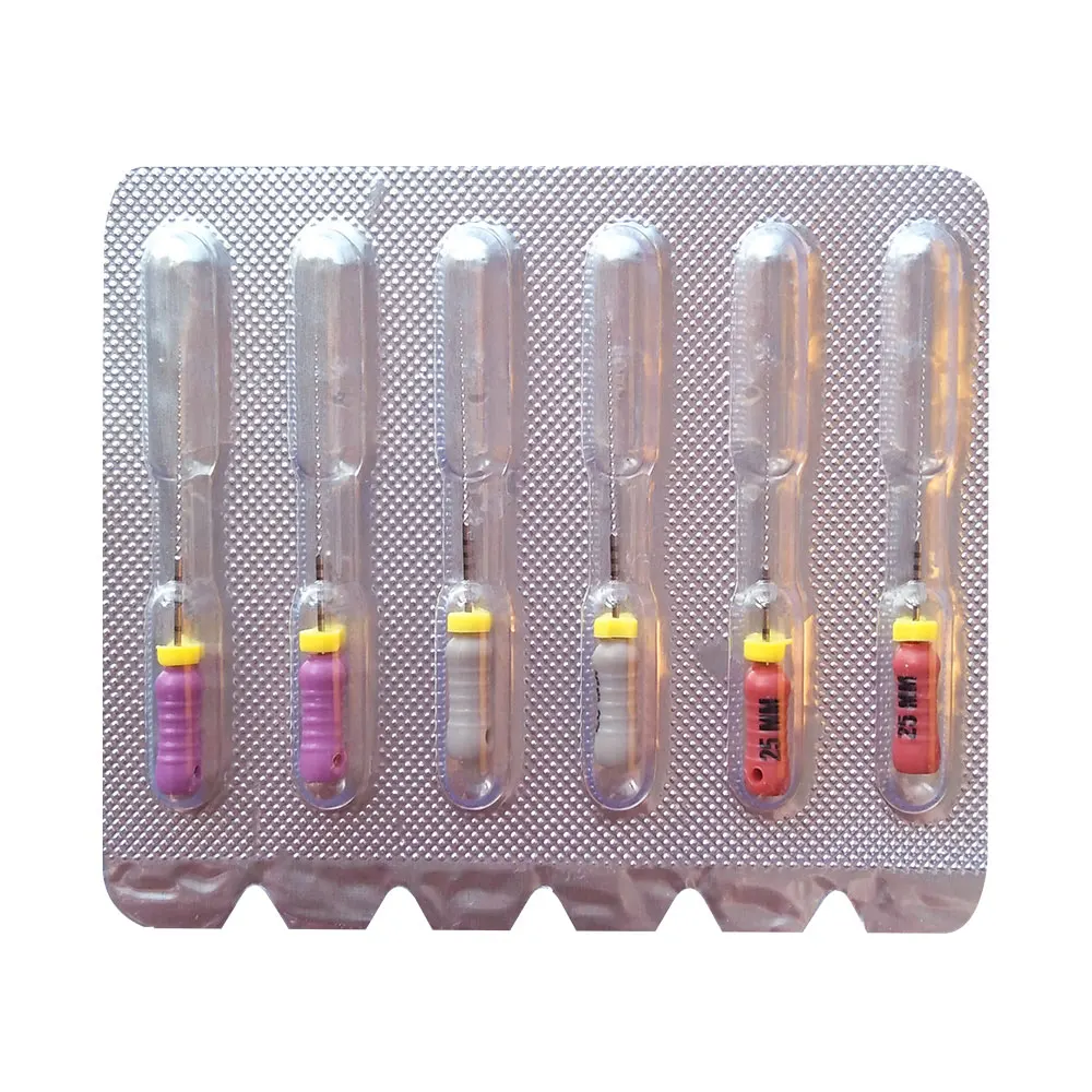 치과 근관 C 파일 파일럿 스테인레스 스틸 C 파일, 근관 파일, 치내요법 치과용 25mm, 6-10 6 개/팩