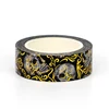 1PC 10M Decorative Gold Foil Skull Halloween Washi Tape Kawaii Scrapbooking Diary Adhesive Masking Tape Journaling Stationery 1