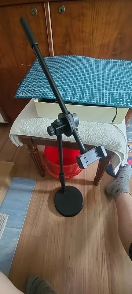 Overhead Tripod with Ring Light Table Tabletop Shooting Stand Tripods with Mobile Phone Holder Boom Arm for Nail Art Photography photo review