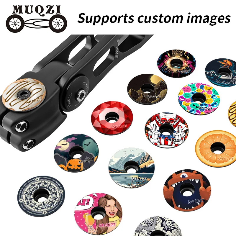 

MUQZI 100pcs Customisation Design Headset Top Cap Personalized Stem Cap Bike Custom Stem Top Cover Cycling Accessories