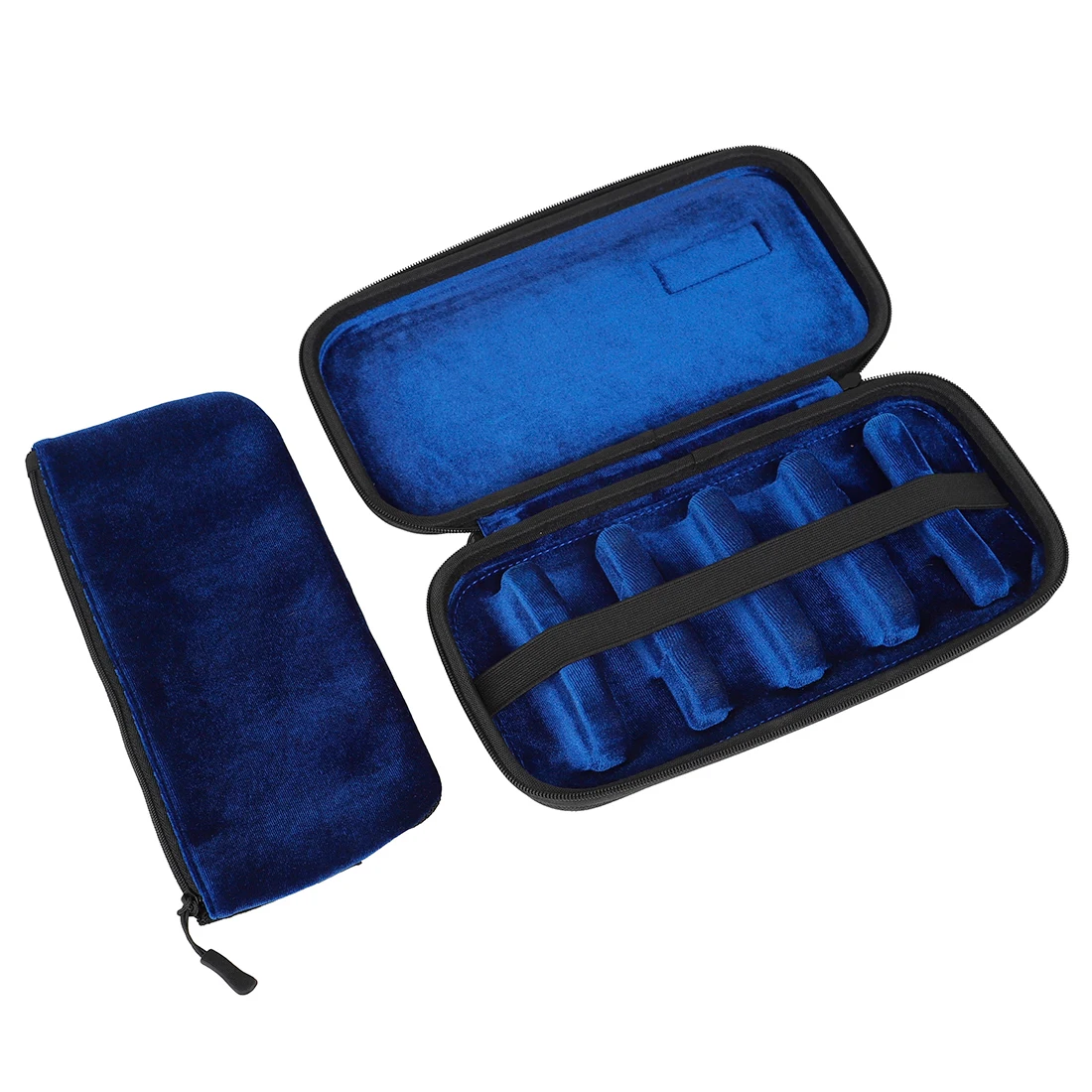 

6 Slots Saxophone Mouthpiece Storage Case Box with Flannel Liner Portable Fashionable Sax Accessories