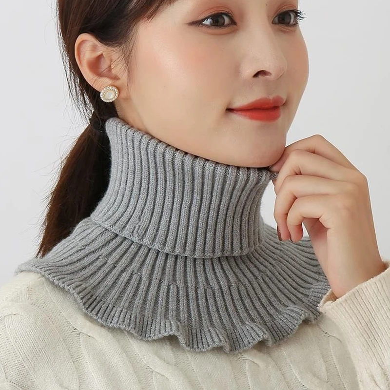 Women Wool Collar Elastic Knitted False Collar