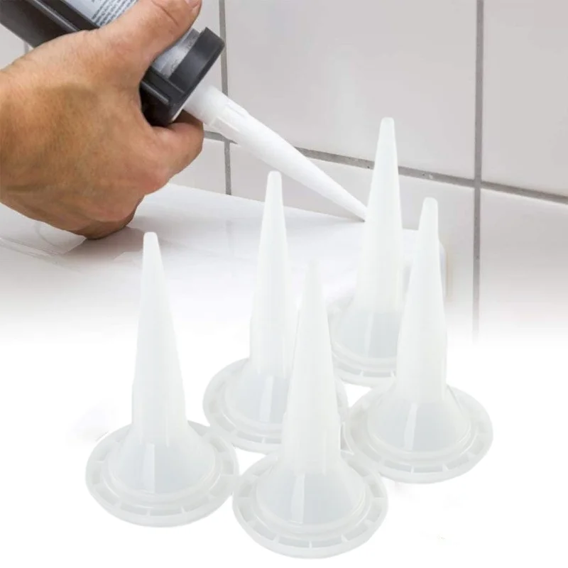 1/6/10/20pcs Universal Caulking Gun Nozzles Plastic Glass Glue Sealant Silicone Caulking Tips Mouth Home Construction Tools caulking gun nozzles