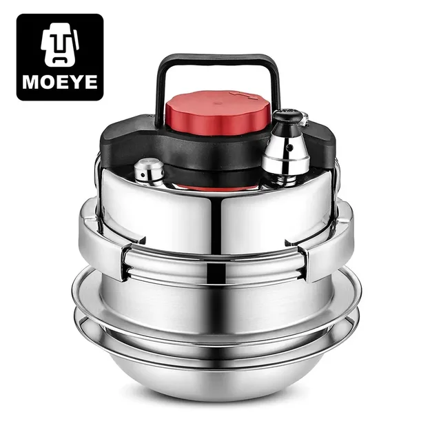 MOEYE 스테인레스 스틸 압력 밥솥: 야외와 주방에서 즐기는 다목적 요리 파트너
