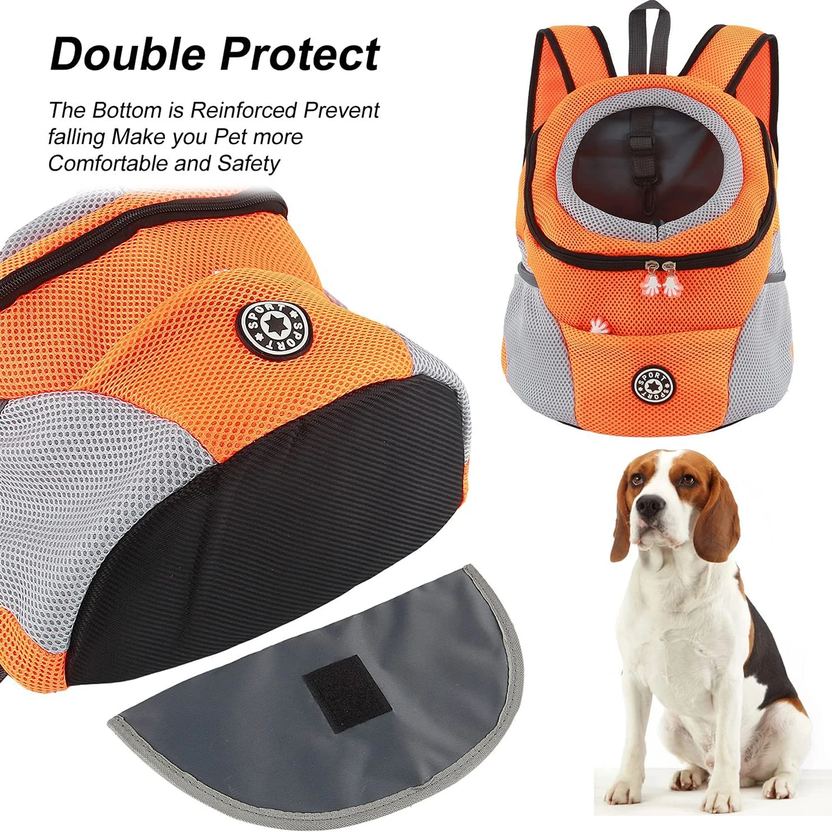 Breathable Pet Carrier Backpack-Mesh & Oxford Fabric, S/M/L (11.8-21.65in) with Safety Strap for Travel/Vet (0.4-0.6kg)