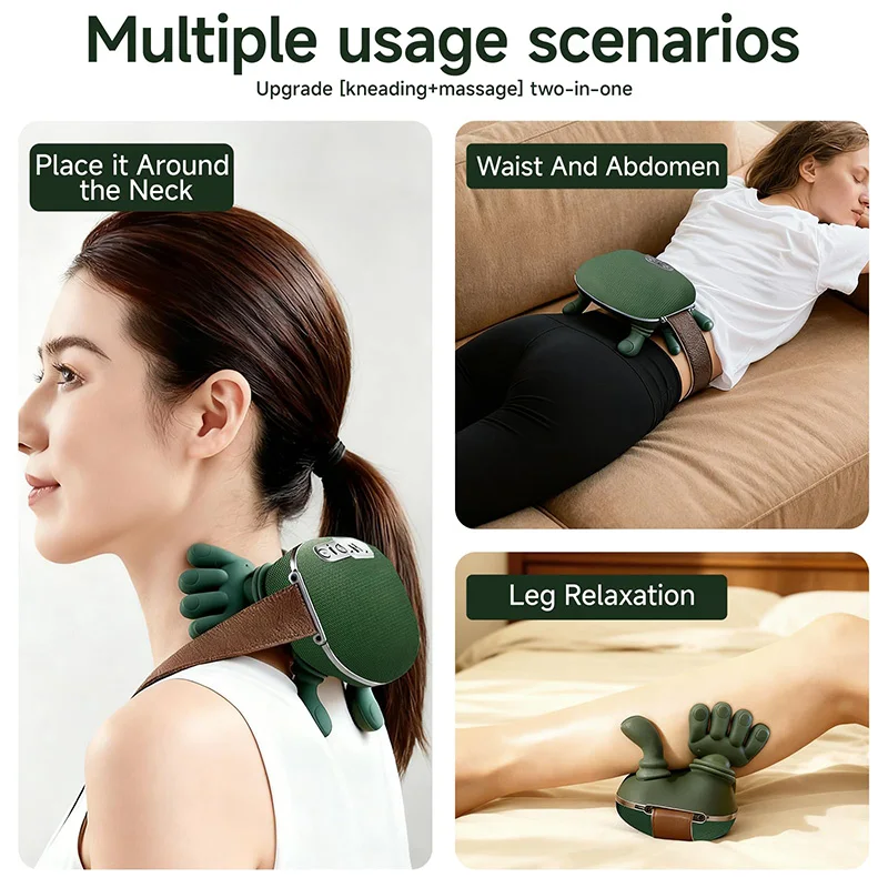 Bionic Finger Neck Shoulder Massager Wireless Neck Cervical Trapezius 4D Kneading Body Back Hand Massage Shawl Brushless Motor