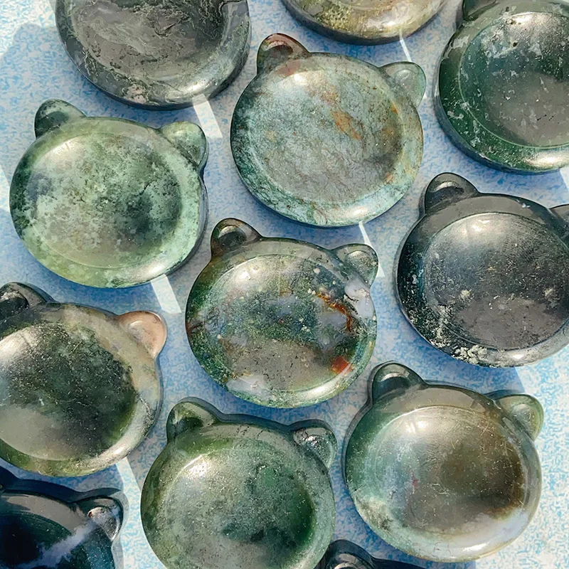 

Чаша из натурального Моха и агата в форме кошачьего уха, 1 шт.