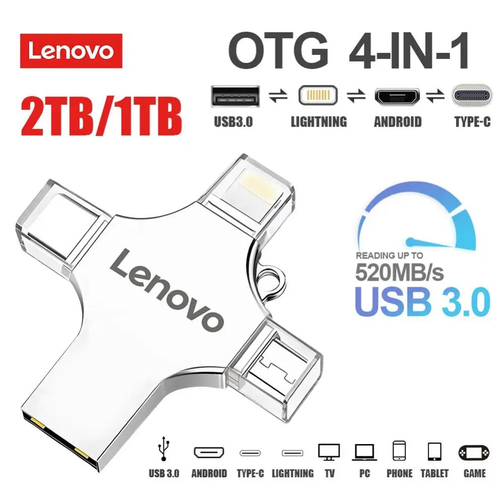 Lenovo Usb Flash Drives 2Tb Pen Drive 1Tb Ad Alta Velocità Usb 3.0 Mini Pendrive Usb Memory Flash Drive U Stick Per Tablet Computer Pc