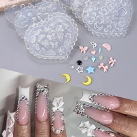 Bow Tie Nail Art Heart Shape Silicone Mold Star Rhinestones Shape Mold Templates Gel Print Stencils Manicure Carving Decoration 1