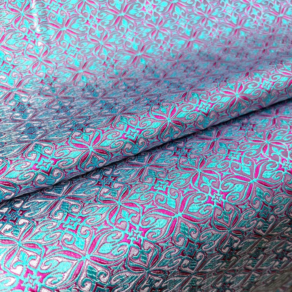 Elegant Vintage Floral Damask Silk Satin Brocade Jacquard Fabric for Sewing and Upholstery