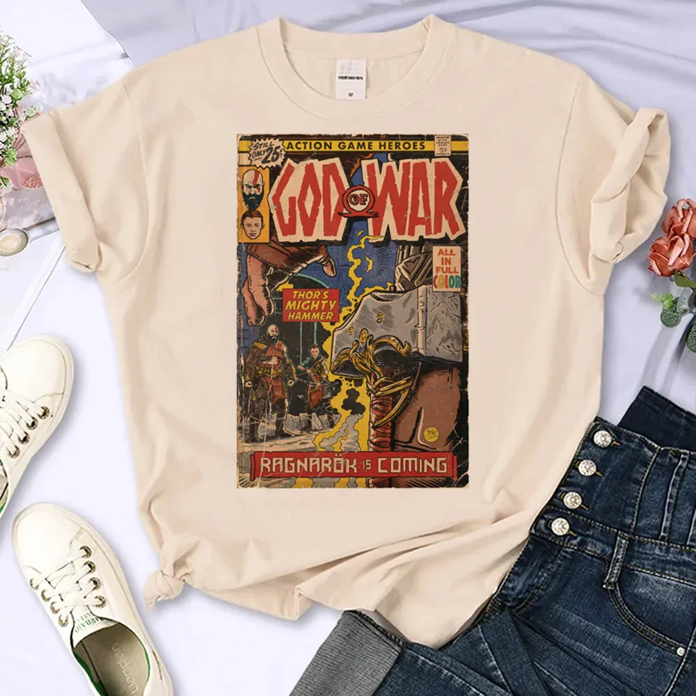 God Of War Ragnarok Comic T-Shirt Donna Comic Y2K Top Girl Anime Harajuku Comic Clothes