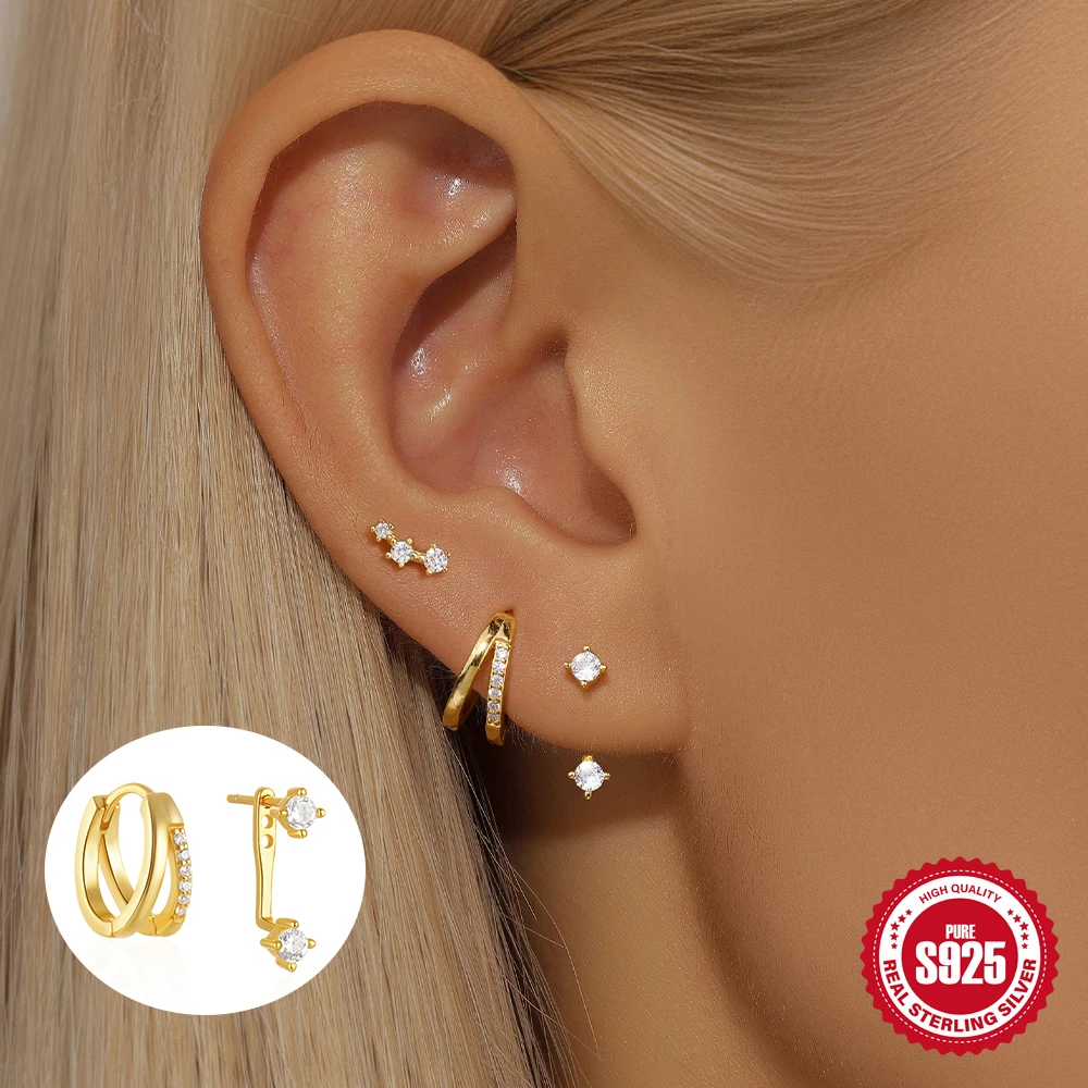 Design Spoo | Cavalli a dondolo! Orecchini a cerchio pieghevoli con pony in zirconi, per donne e ragazze, nostalgia | Orecchini 925