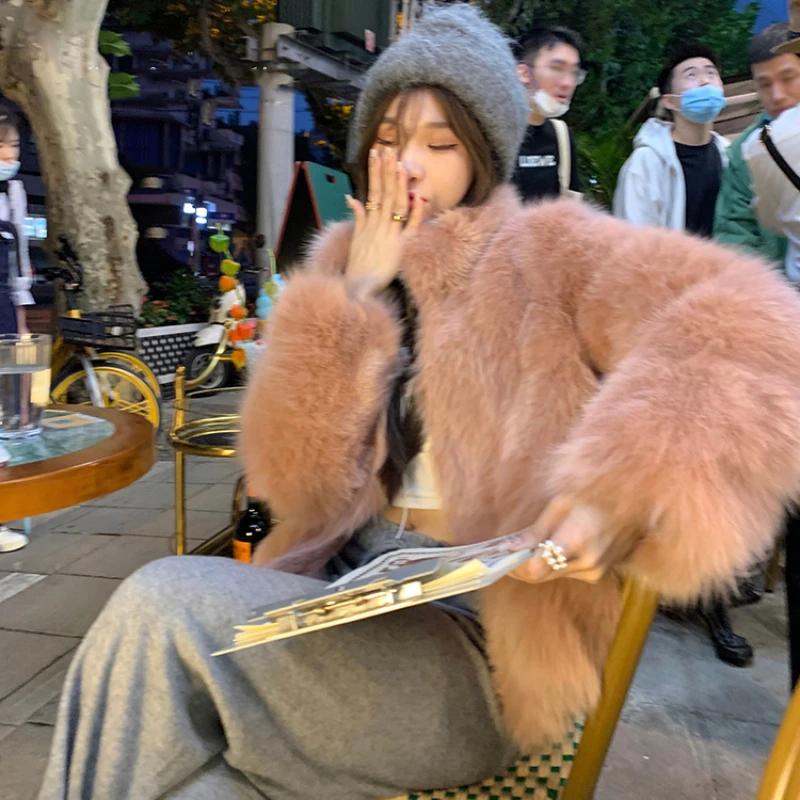 Autumn and winter new imitation fox hair fashion Korean style fashion versatile fur female winter short section fur short coat