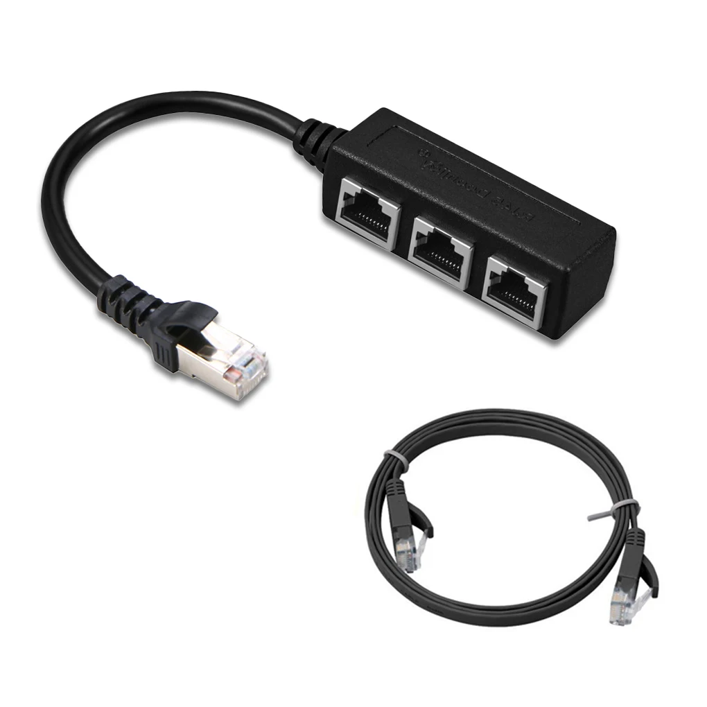 

Разветвитель RJ45 3-в-1, сетевой кабель-адаптер, сетевой маршрутизатор, разветвитель компьютера, бытовой офис