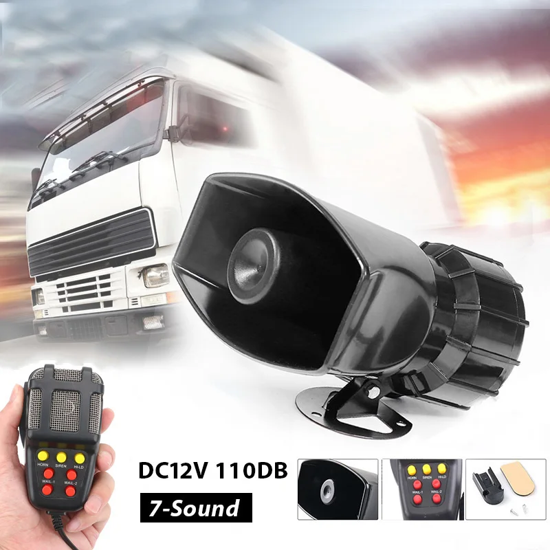 Altoparlanti Forte Corno Per Auto Sirena Della Polizia Corno D'Aria Megafono Tono Emergenza Moto Ural 12V 100W Mic Pa Sistema Amplificatore Hooter