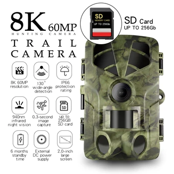 YNFECN PR906 8K 60MP Digital Hunting Trail Camera Wildlife Camera With Night Vision Motion Activated Outdoor Trigger Camera