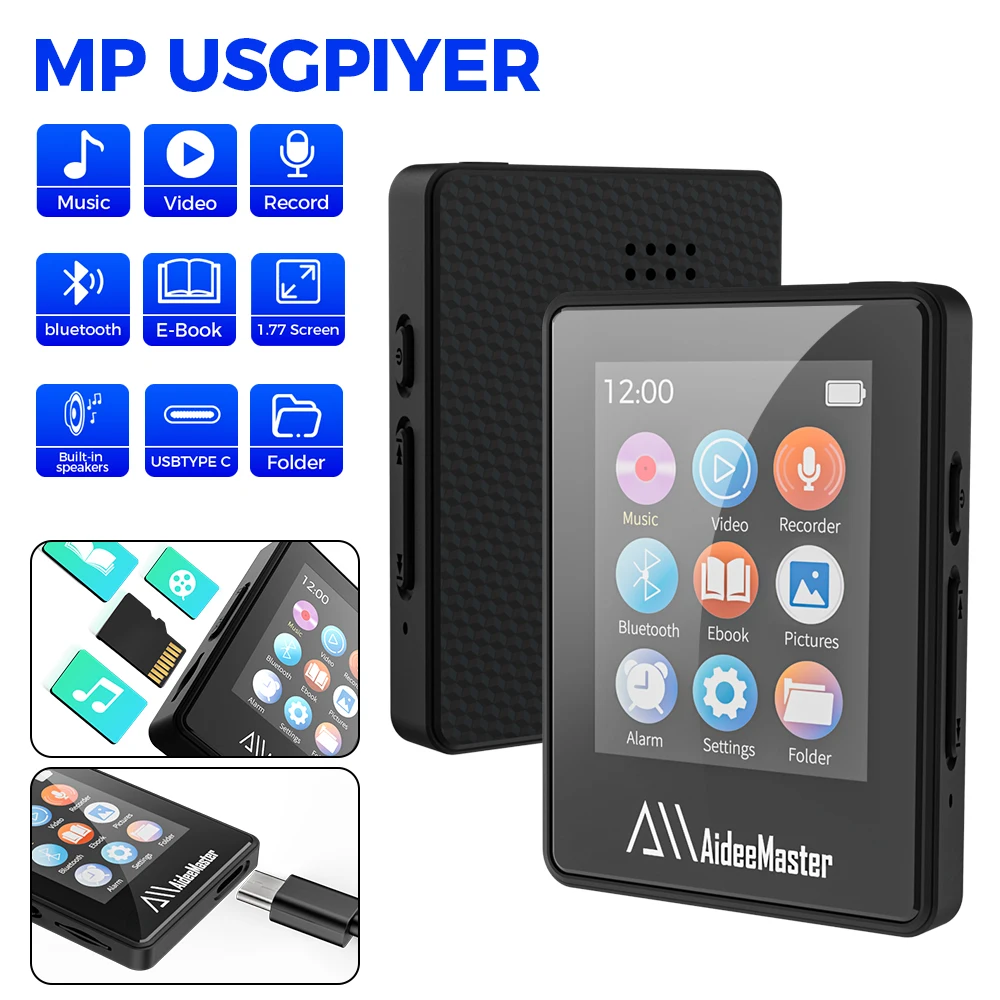 MP3 Mini Music Player Bluetooth 5.0 Student Sports Walkman Ebook MP3 Player Brand Customised Model