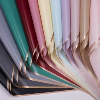 Golden Border Bouquet Wrapping Paper 1
