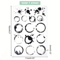 Tea Stains Clear Stamp Coffee Stains Background Spill and Splatter Rubber Stamp for Scrapbook Journal Card Making 4.3 x 6.3 Inch 3