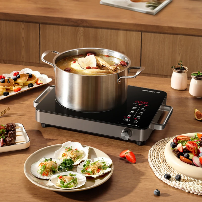 Induction Cooker Electric Ceramic Stove 2200W High Power Household Low  Radiation Rotating Temperature Control Hot Plate Cooker