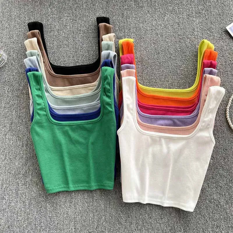 

Strap ribbed vest Tank Top Women Sexy Backless Y2k Top Slim Fit Bottoming Blouse Solid Crop Top Sleeveless Camis Mujer