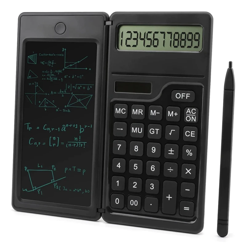 12digit Solar Calculator With 6 Inch Lcd Writing Tablet Mute Foldable
