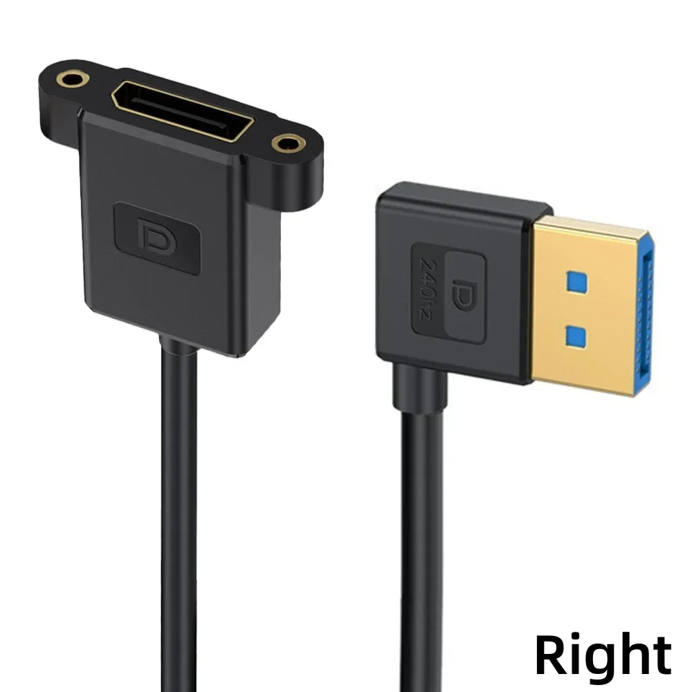 0.3M Angle DisplayPort 1.4 Extension Cable - 8K60Hz/4K144Hz Thin Cord