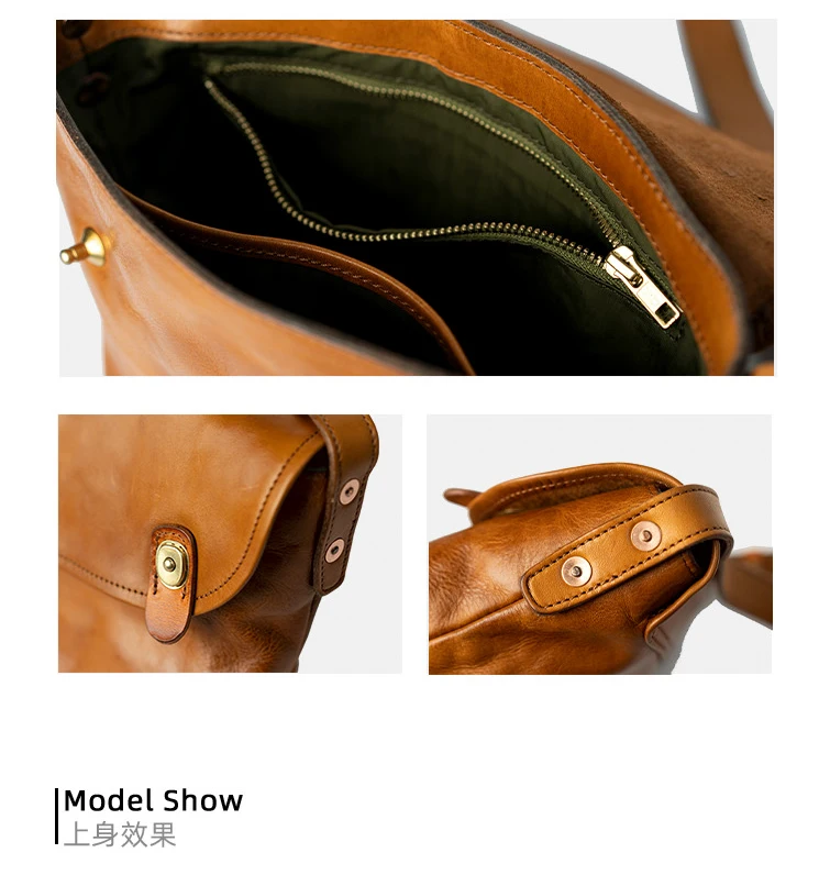 PNDME Outdoor tägliche arbeit hohe qualität kuh leder männer umhängetasche lässig vintage luxus handgemachte echtes leder schulter tasche – Detail 2