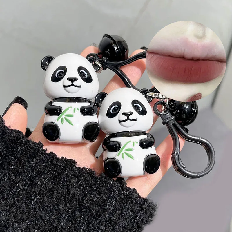 Velvet Matte Red Lip Gloss Lipstick Moisturizing Long Lasting Makeup Panda Keychain Lip Glaze Mud Sexy Lip Tint Korean Cosmetics