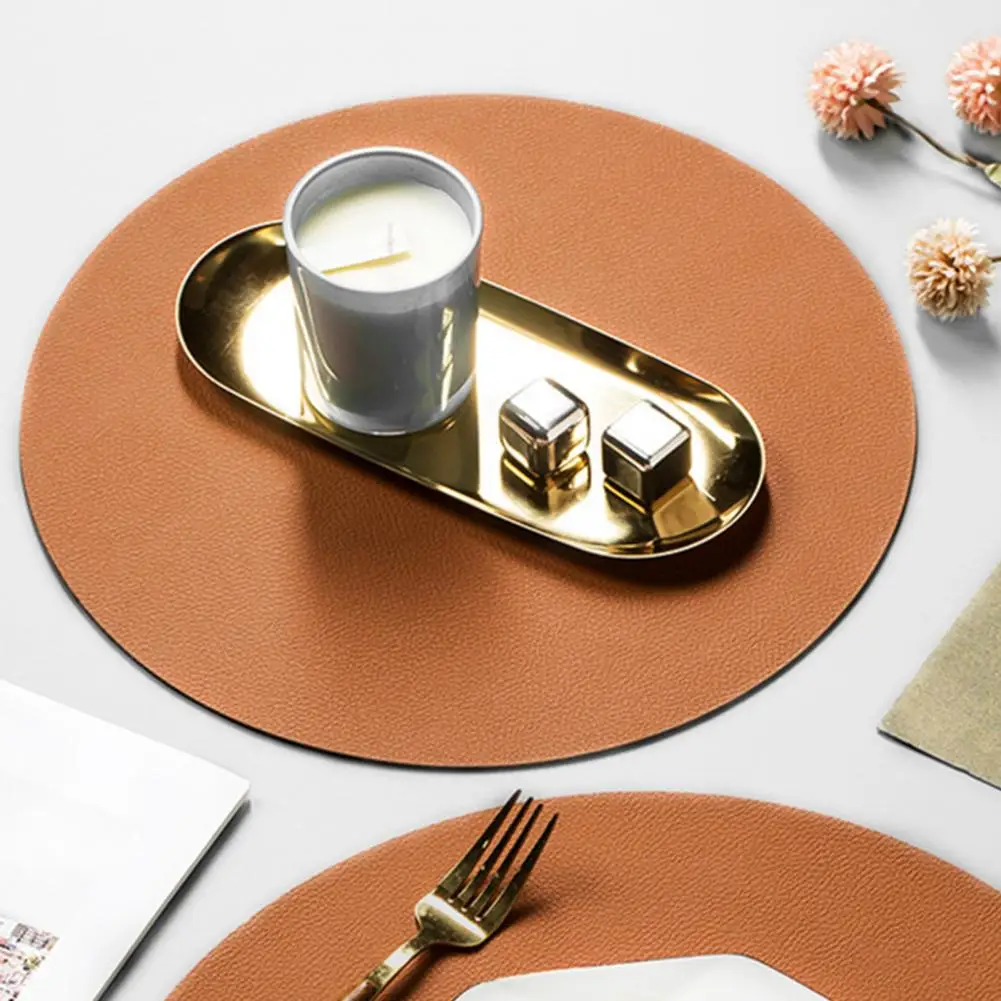 

Placemat Table Mat Tableware Pad Pvc Leather Waterproof Heat Insulation Placemat Soft Washable Bowl Coaster Home Decoration