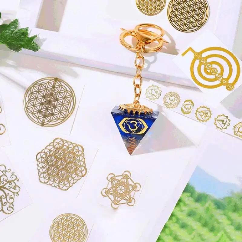 A52E Copper Orgonite Sticker Copper Sticker Simulation Resin Decorative Sticker DIY Pyramid Epoxy Resin Crafts for DIY Crafts