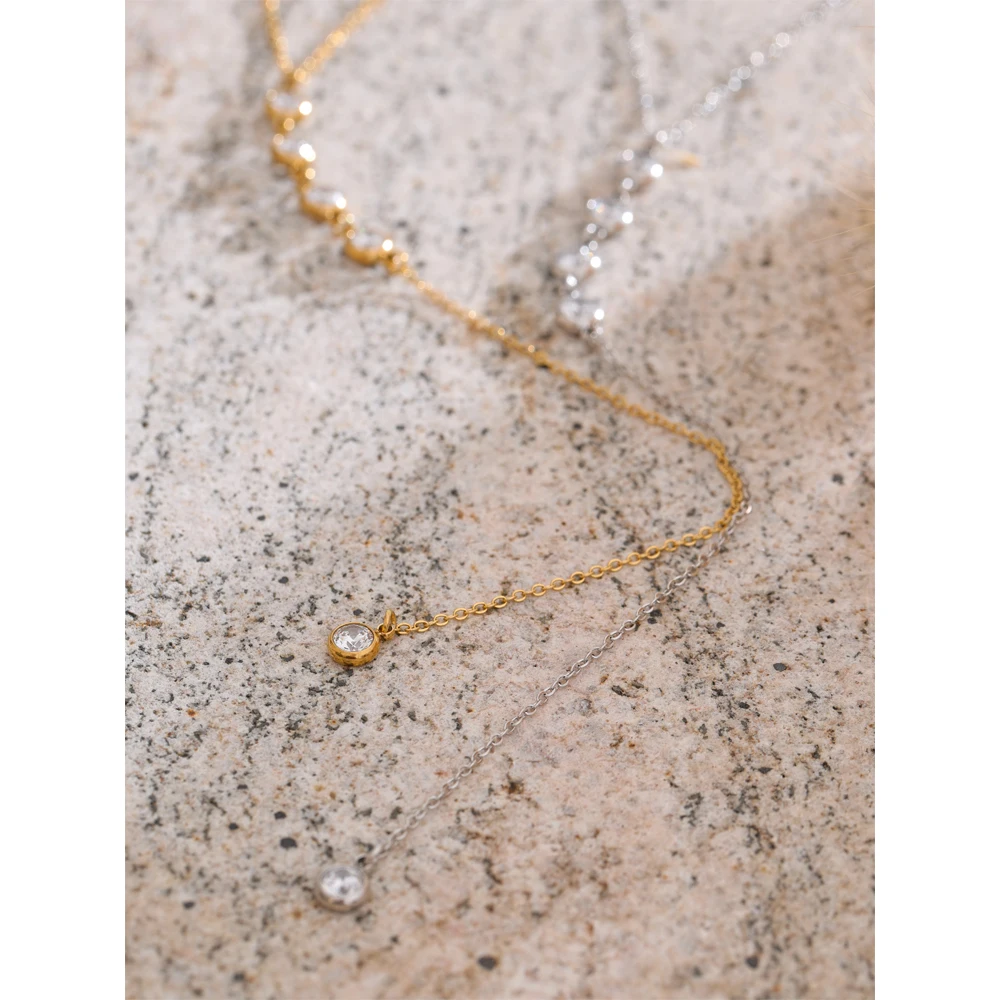 Yhpup Necklace Stainless Steel Stainless Steel Women for Summer