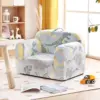 Children's sofa with handles and side pockets, Children's Foam Chair, Light Children's Sofa Chair (Grey Dinosaur) 2