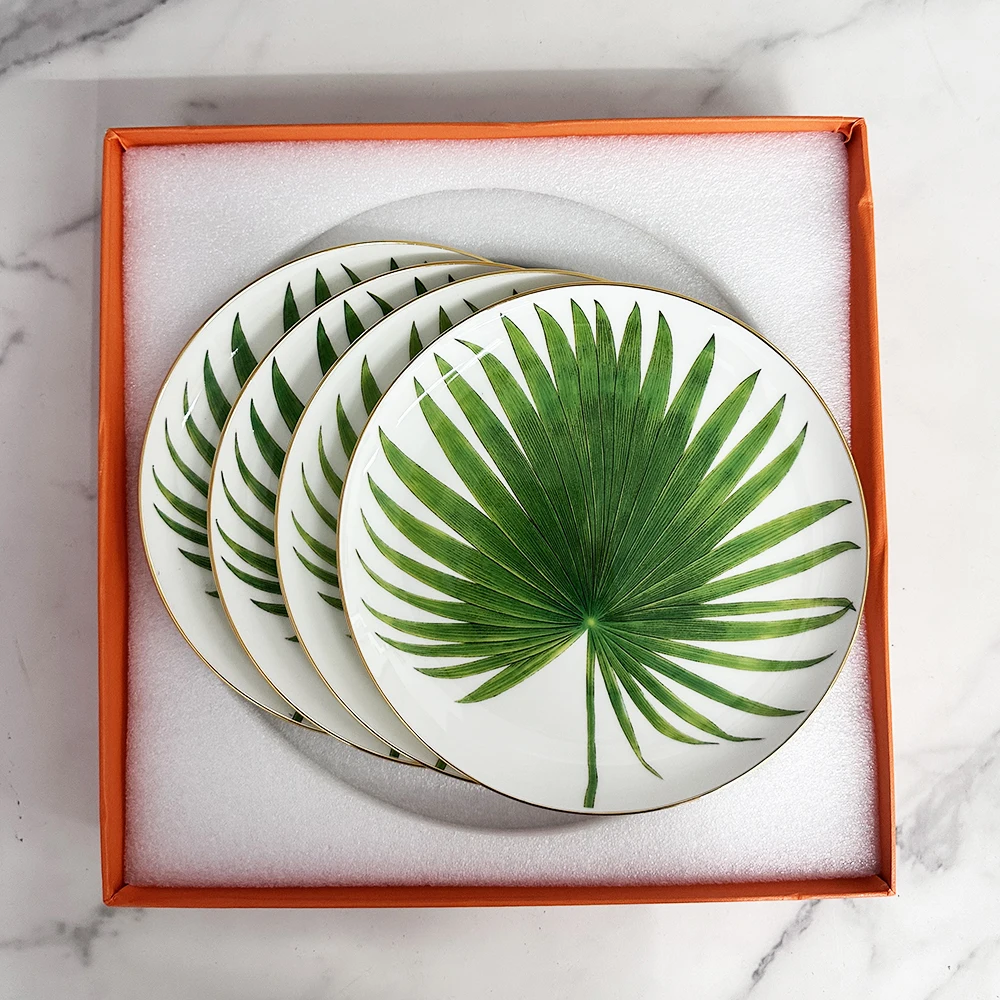 

Luxury European Ceramic Tableware Steak Plate Round Salad Dessert Cake Fruit Food Kitchen Household Breakfast Dessert Plate Set