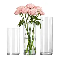 20/25/30/40cm Clear Cylinder Flower Vase Plastic Party Dining Table Centerpiece Hydroponic Holder Plants Container Decoration 1