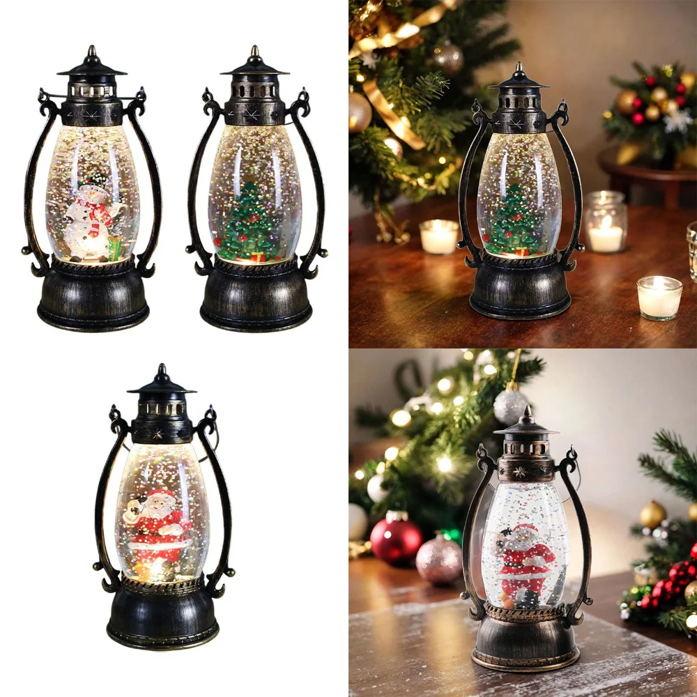 Christmas Park Kid Toy Child Gift Landscape Decor Night Lamp Outdoor Acrylic Crystal Ball Lantern Light Ornaments Xmas Day Party
