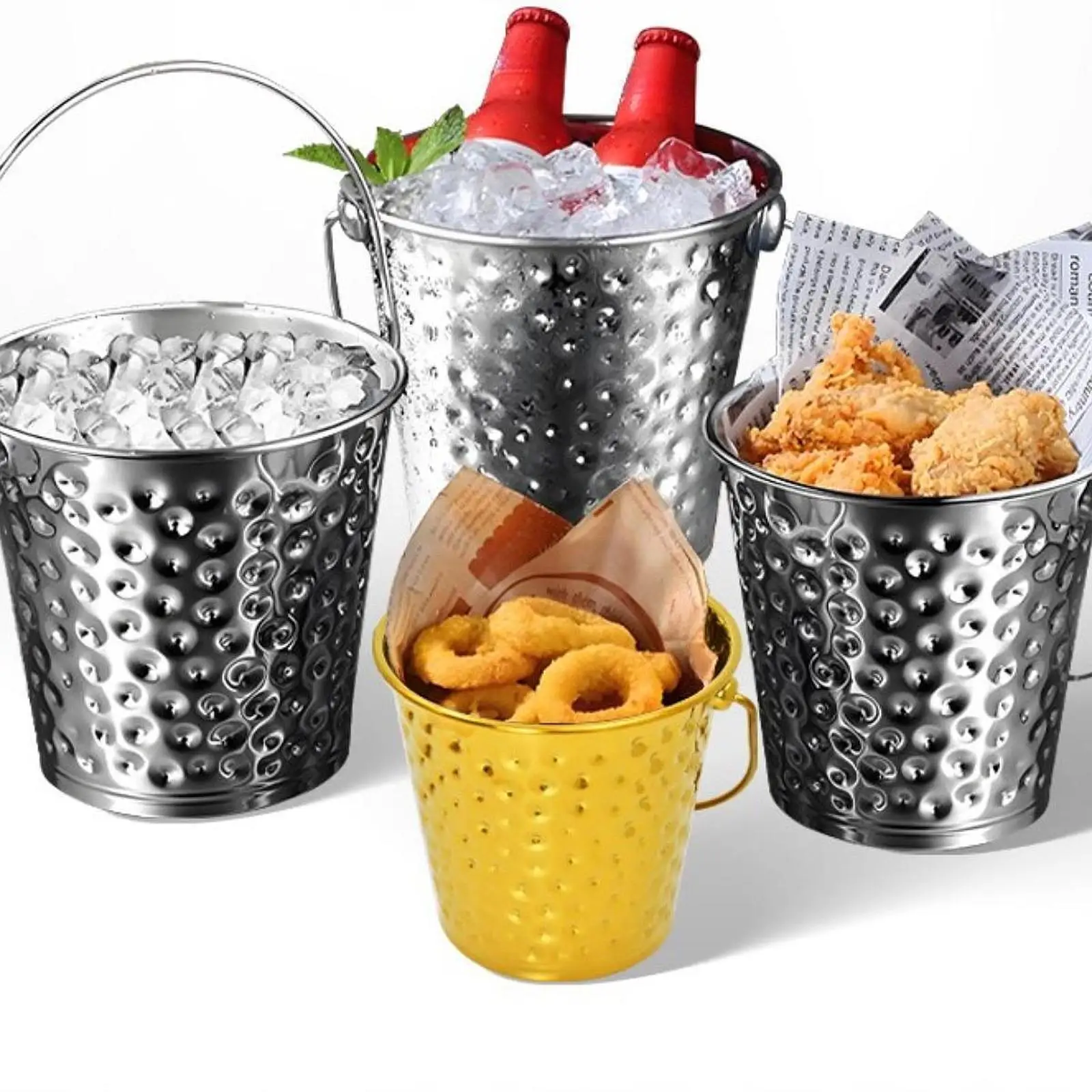 Ice Bucket with Handles Drink Chiller Wine Beverage Bucket for Picnic Party Hotel Bar Drinks Cooling Decorative Champagne