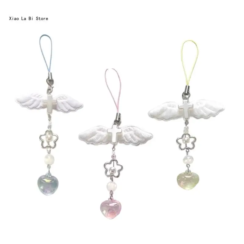 Брелок для ключей, ремешок, модный аксессуар для сумки, Deliacte Heart Wing, подвеска для телефона для сумки XXFD