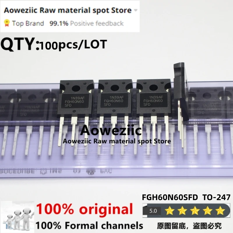 

Aoweziic 100pcs 2020+ 100% New Imported Original 60N60 FGH60N60 FGH60N60SFD FGH60N60SMD FGH60N60UFD TO-247 IGBT Tube 60A 600V