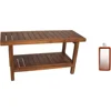 The Original 36" Spa Teak Shower Bench with Shelf  Premium Teak Oil 1